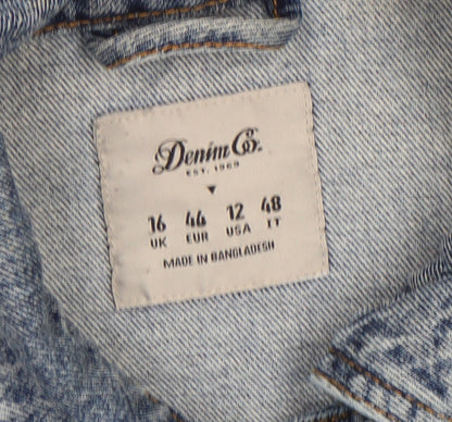 Womens UK Size 16 Denim Co. Blue Basic Jacket