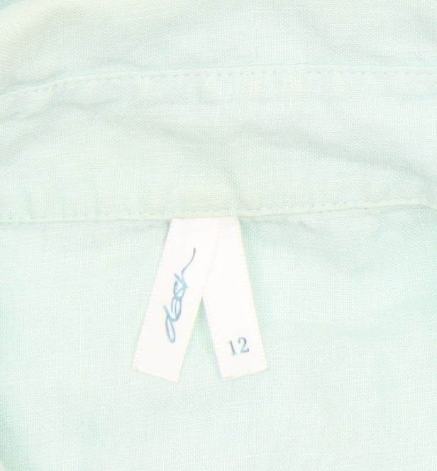 Womens UK Size 12 DASH Green Basic Button-Up