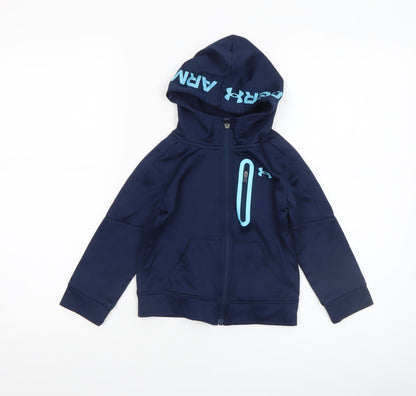 Boys UK Size 2-3 Years Under armour Blue Full Zip Hoodie