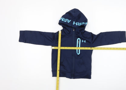 Boys UK Size 2-3 Years Under armour Blue Full Zip Hoodie