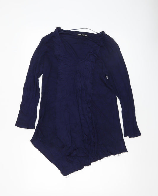 Womens UK Size L Cable & Gauge Blue Tunic Blouse