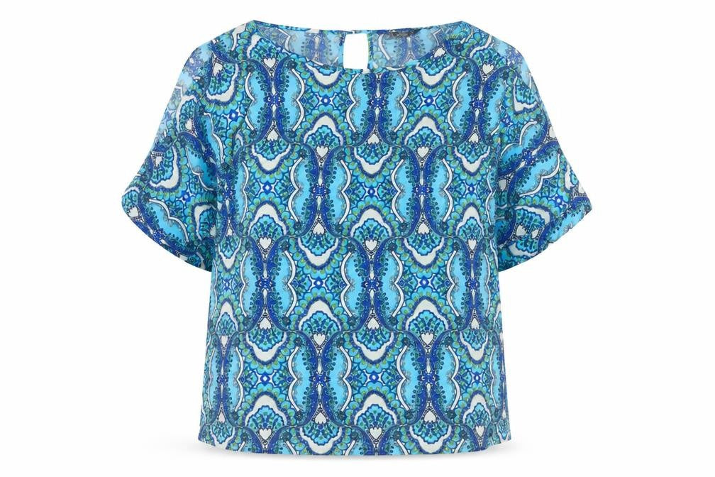Womens UK Size 14 Dunnes Blue Tunic Blouse
