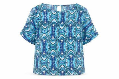 Womens UK Size 14 Dunnes Blue Tunic Blouse