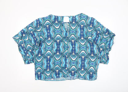 Womens UK Size 14 Dunnes Blue Tunic Blouse