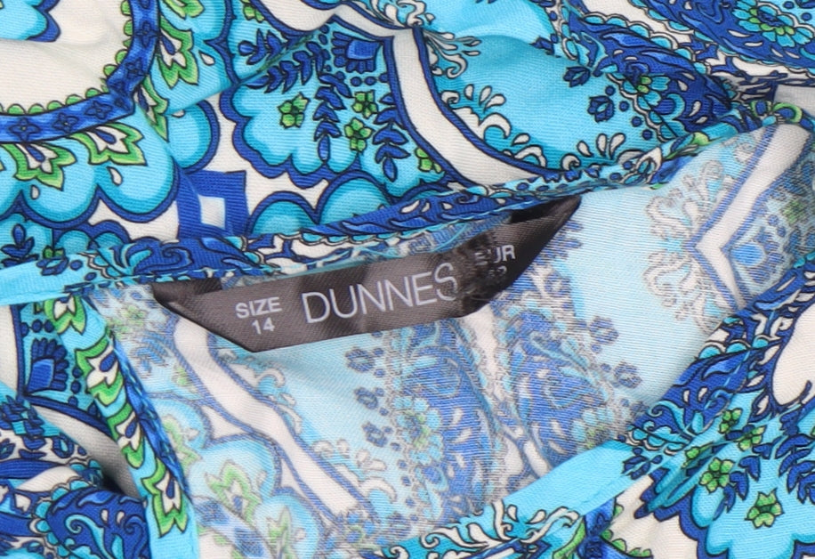 Womens UK Size 14 Dunnes Blue Tunic Blouse