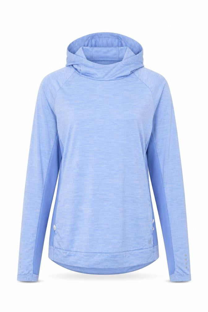 Dunnes Women Blue Hooded Pullover Sweatshirt Size L Polyester Blend