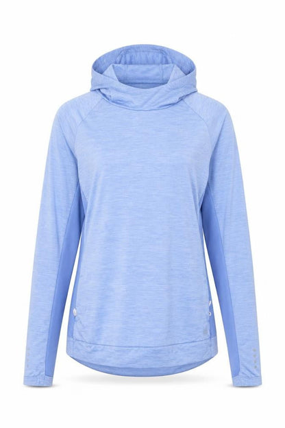Dunnes Women Blue Hooded Pullover Sweatshirt Size L Polyester Blend