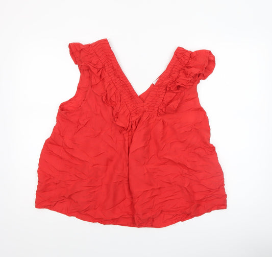 Womens UK Size 18 NEXT Red Tunic Blouse