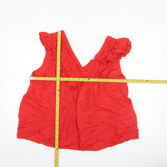 Womens UK Size 18 NEXT Red Tunic Blouse