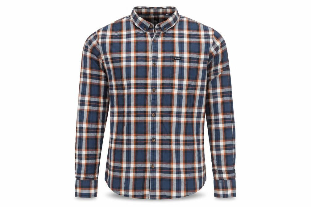 Diesel Mens Blue Check Long Sleeve Button-Up Cotton Shirt Medium