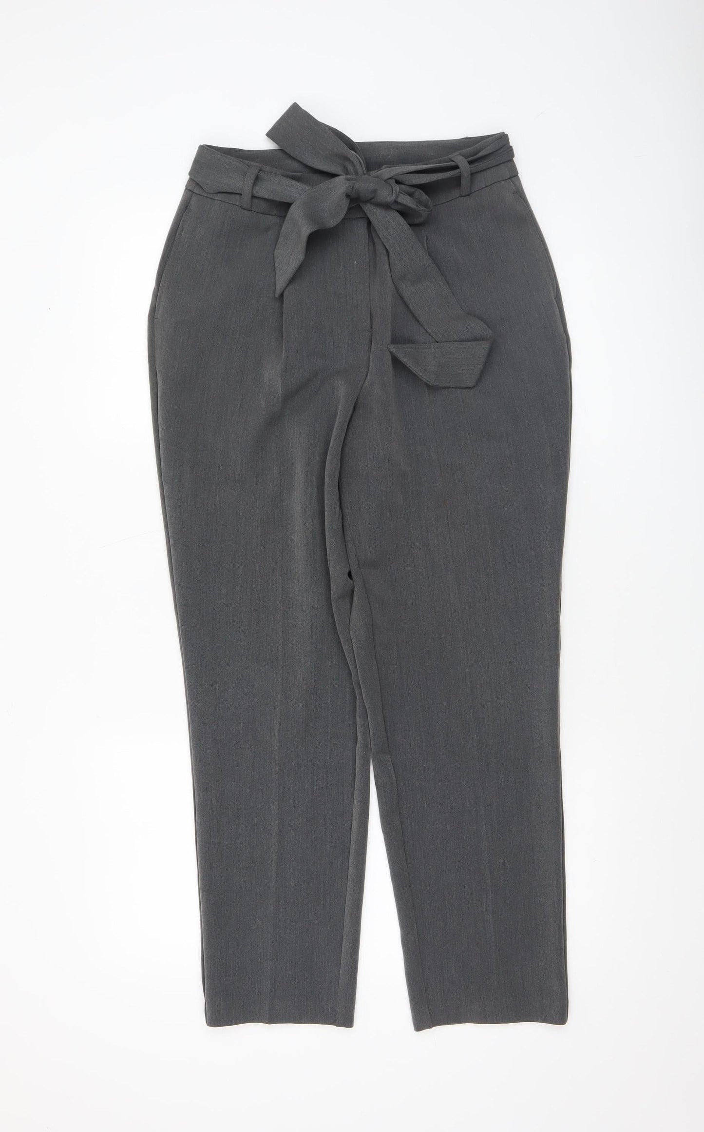 Womens UK Size 10 Very Regular Fit Paperbag Grey Trousers