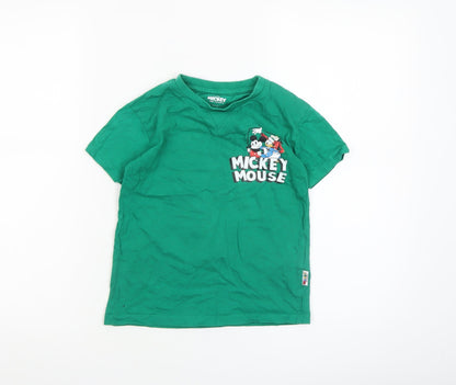 Boys UK Size 5-6 Years Primark Green Basic T-Shirt