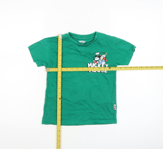 Boys UK Size 5-6 Years Primark Green Basic T-Shirt