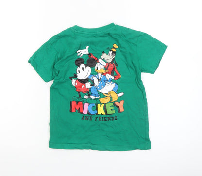 Boys UK Size 5-6 Years Primark Green Basic T-Shirt