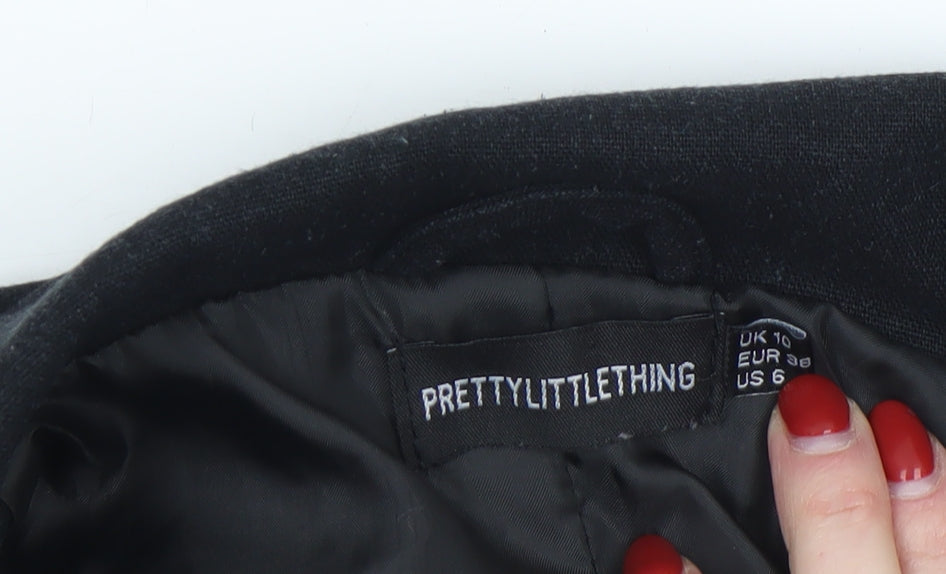 Womens UK Size 10 PRETTYLITTLETHING Regular Black Blazer