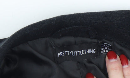 Womens UK Size 10 PRETTYLITTLETHING Regular Black Blazer