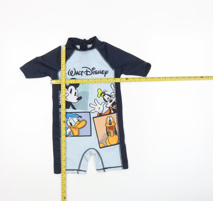 Disney at Primark Unisex Baby Blue 24M UV Sun Suit Mickey & Friends