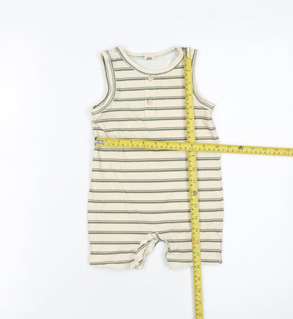 Cozy Cub Beige Striped Romper Unisex Baby 18-24 Months Sleeveless Jersey