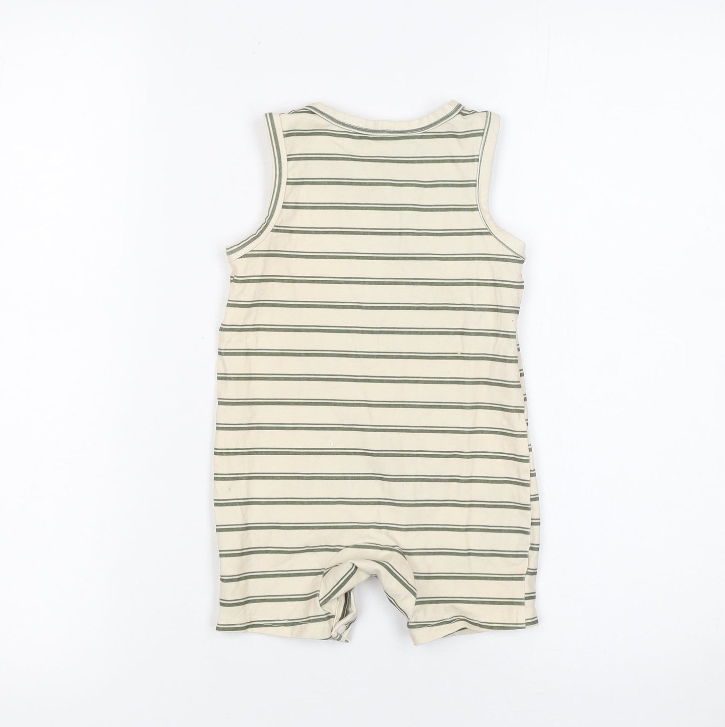 Cozy Cub Beige Striped Romper Unisex Baby 18-24 Months Sleeveless Jersey