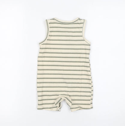 Cozy Cub Beige Striped Romper Unisex Baby 18-24 Months Sleeveless Jersey