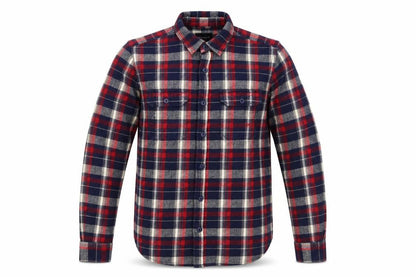 Pull&Bear Men's Red Navy Check Flannel Button-Up Shirt Size S