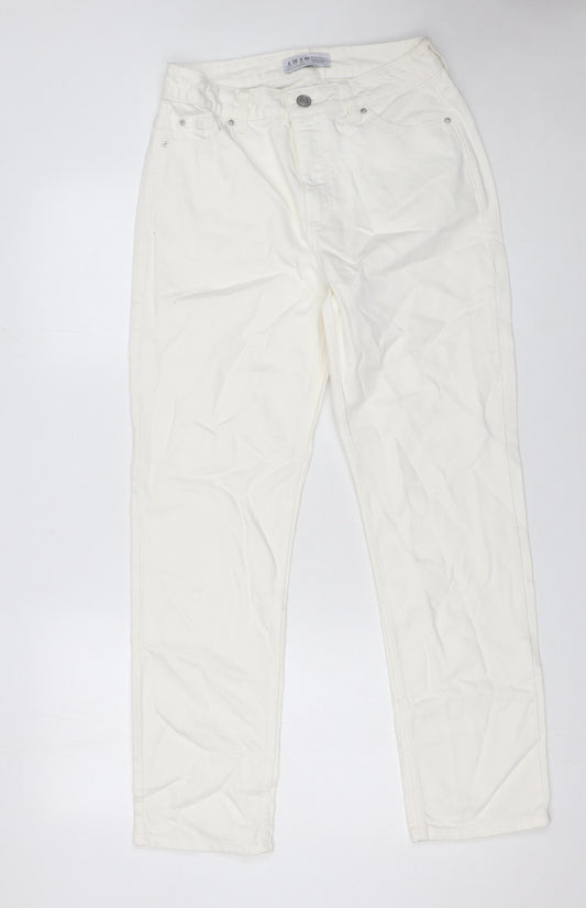 Womens UK Size 8 Primark Regular Fit Straight White Jeans