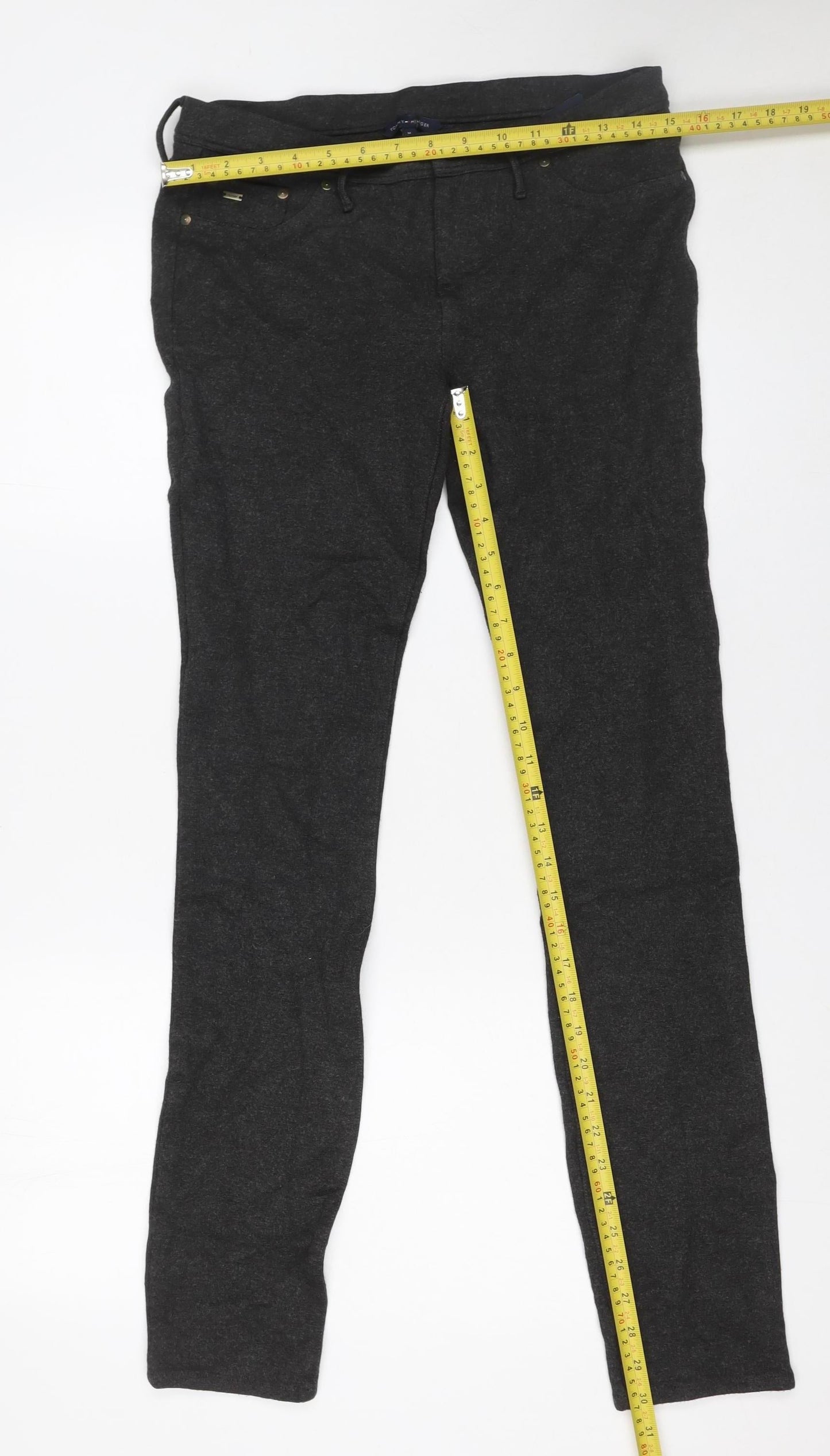 Womens UK Size M Tommy Hilfiger Slim Fit Casual Workwear Grey Trousers