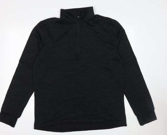 Mens UK Size XL Dunnes Stores Black Henley Sweatshirt