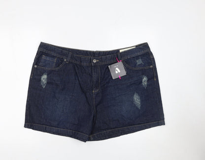 Very Women Blue Denim Shorts Size 22 Regular Fit Casual Summer