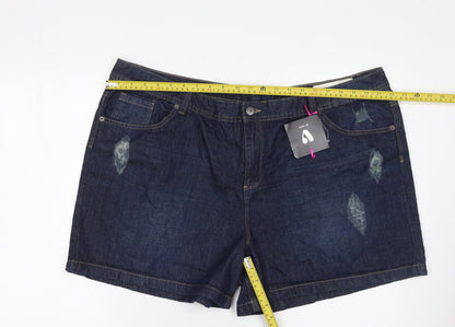 Very Women Blue Denim Shorts Size 22 Regular Fit Casual Summer