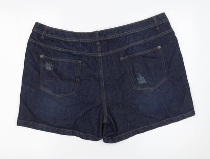 Very Women Blue Denim Shorts Size 22 Regular Fit Casual Summer