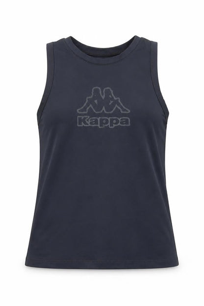Front view of Kappa girls’ black sleeveless tank top l sports activewear