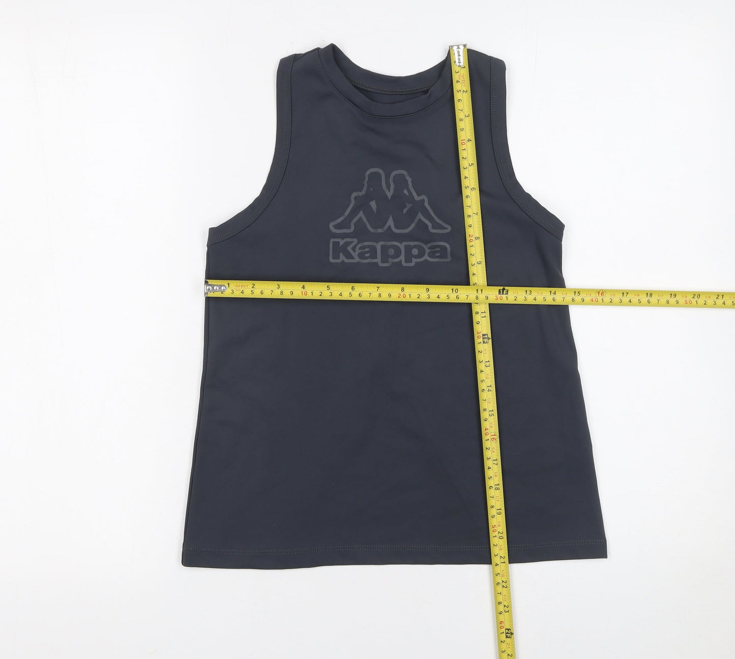 Kappa Girls Black Sleeveless Tank Top L Sports Activewear