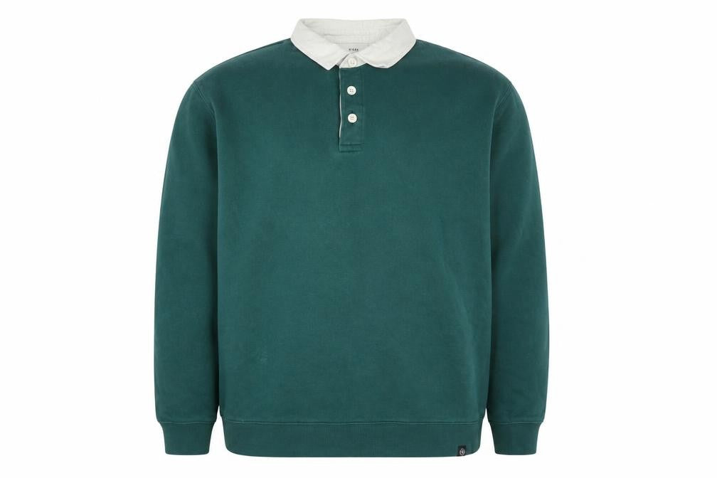 Mens UK Size L Marks and Spencer Green Henley Sweatshirt