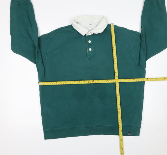 Mens UK Size L Marks and Spencer Green Henley Sweatshirt