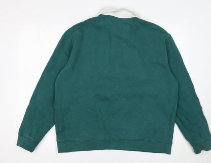 Mens UK Size L Marks and Spencer Green Henley Sweatshirt