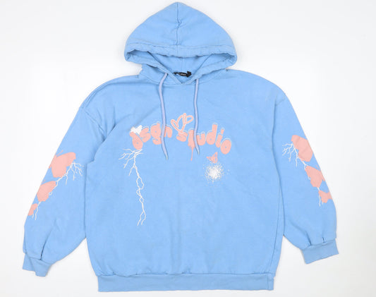 Womens UK Size S Boohoo Blue Pullover Hoodie