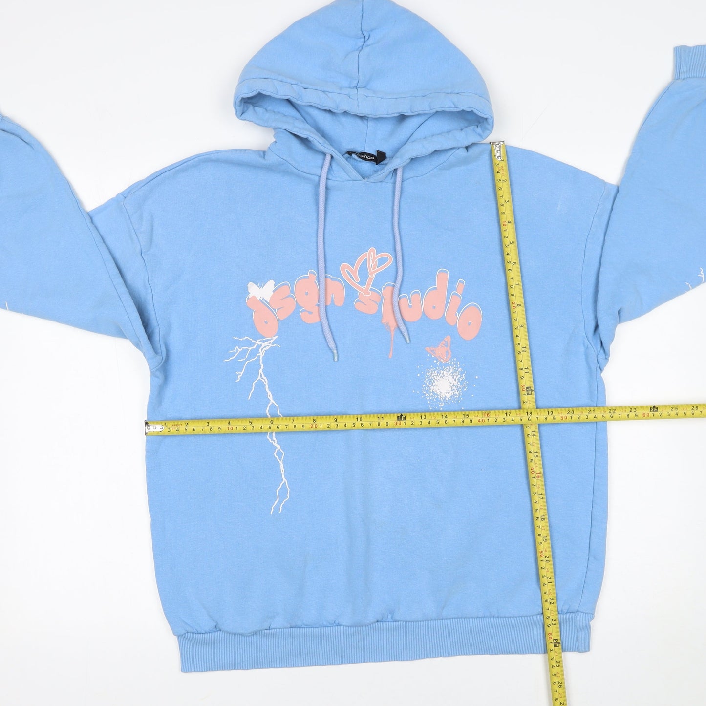 Womens UK Size S Boohoo Blue Pullover Hoodie