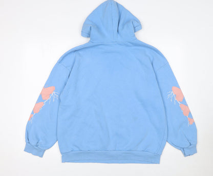 Womens UK Size S Boohoo Blue Pullover Hoodie