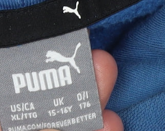 Boys UK Size 15-16 Years PUMA Blue Pullover Hoodie