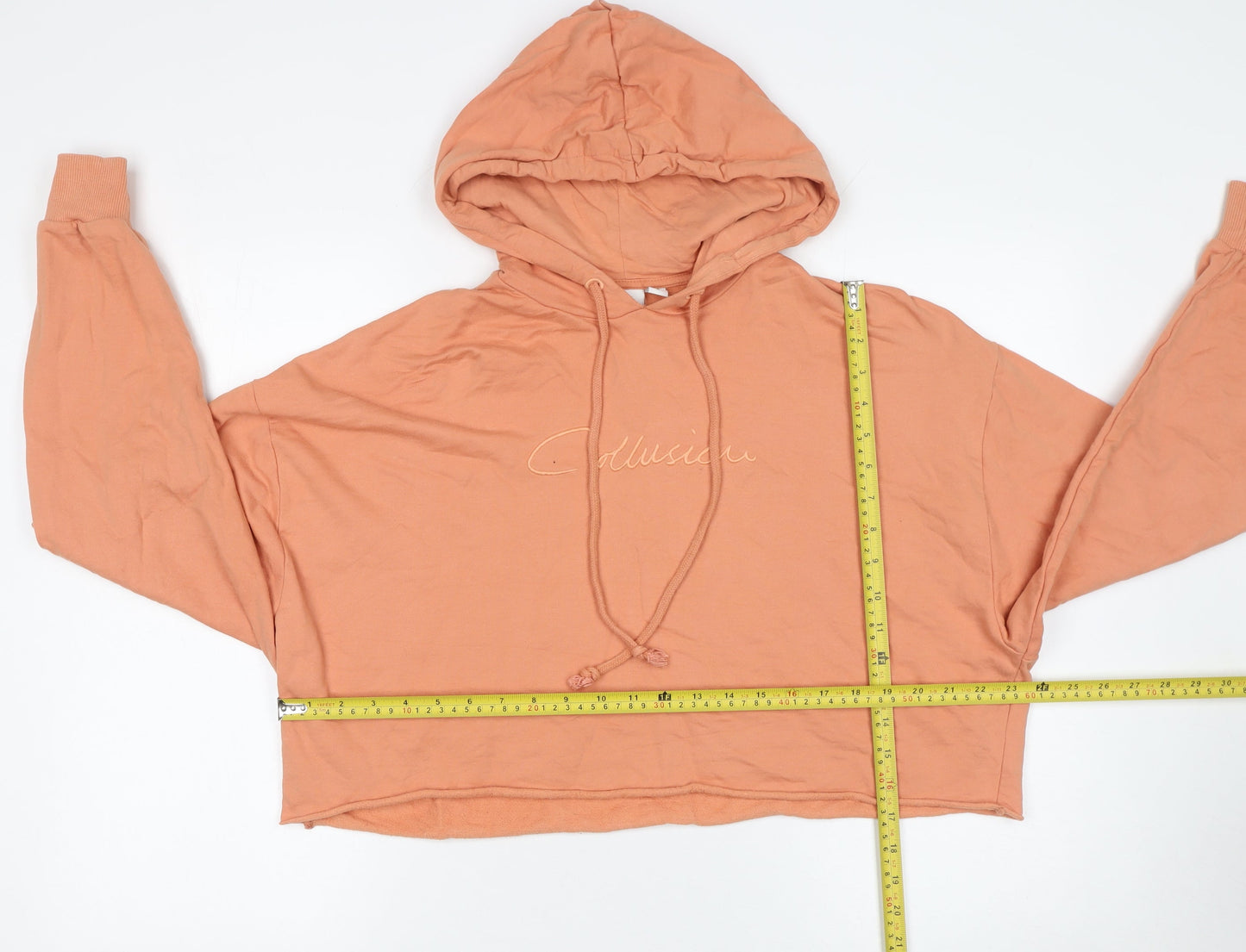 Womens UK Size 8 COLLUSION Orange Pullover Hoodie
