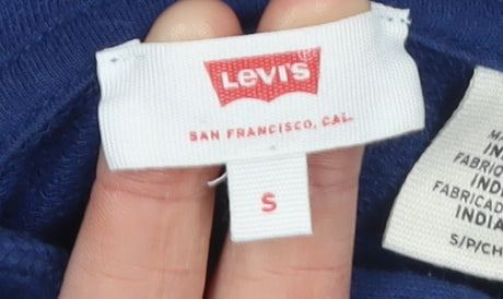 Mens UK Size S Levi's Blue Pullover Hoodie