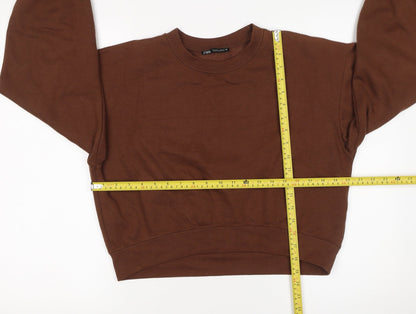 Womens UK Size S Zara Brown Pullover Sweatshirt