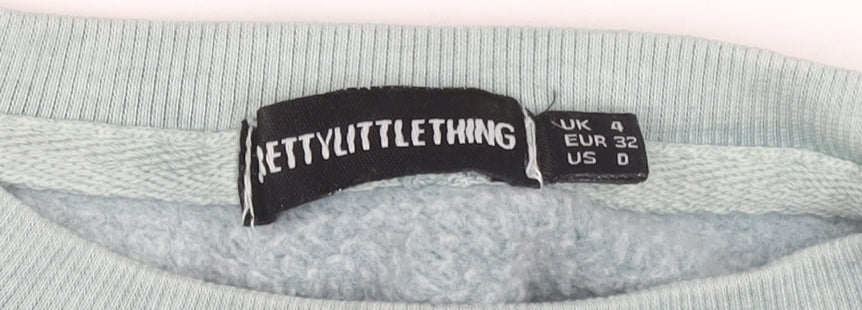 Womens UK Size 4 PRETTYLITTLETHING Blue Pullover Sweatshirt