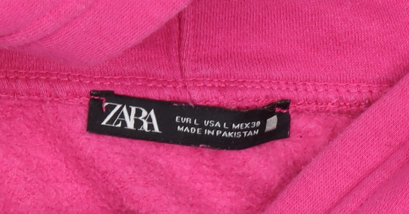 Womens UK Size L Zara Pink Pullover Hoodie