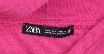 Womens UK Size L Zara Pink Pullover Hoodie
