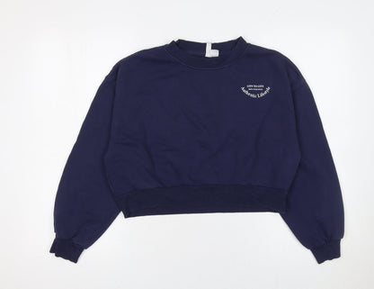 Womens UK Size M H&M Blue Pullover Sweatshirt