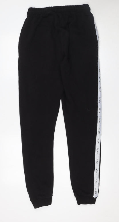 Mens UK Size S boohooMAN Regular Fit Jogger Black Trousers