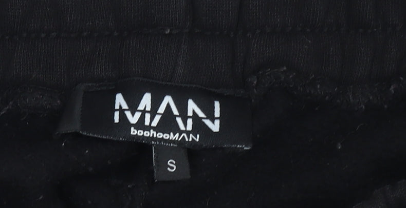 Mens UK Size S boohooMAN Regular Fit Jogger Black Trousers