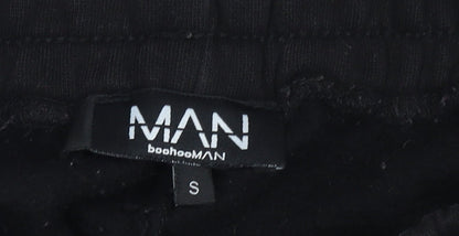 Mens UK Size S boohooMAN Regular Fit Jogger Black Trousers